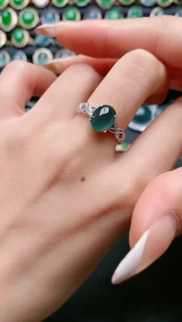 【闪购商品】翡翠戒指银S925镶嵌11111