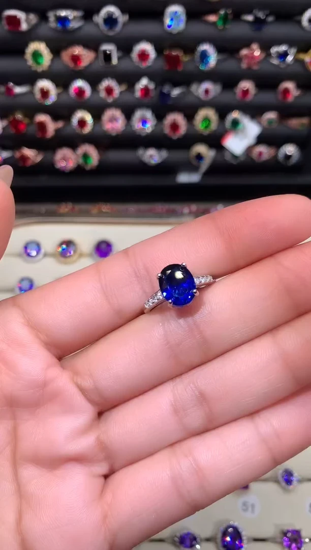 【闪购商品】蓝宝石戒指银S925镶嵌810