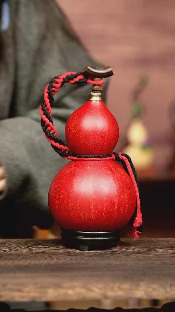 133号中药煮色  700ml左右 大漆葫芦水壶/酒壶 一物一拍