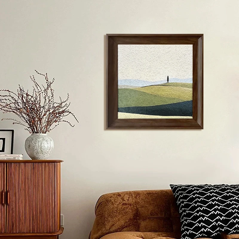 砂岩画绿野逸韵高级感客厅玄关餐厅卧室床头挂画