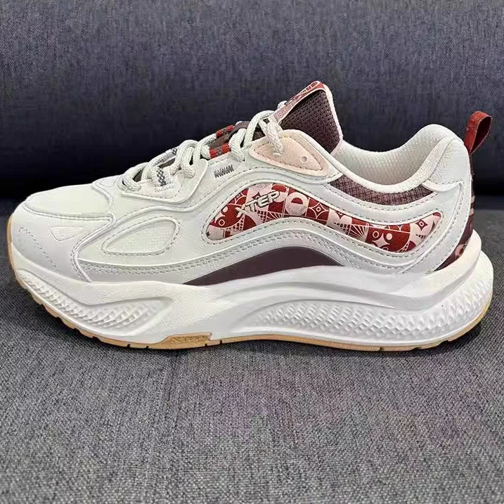 特步弥繁老爹鞋女鞋2025春季新款复古百搭潮流休闲鞋975118320027