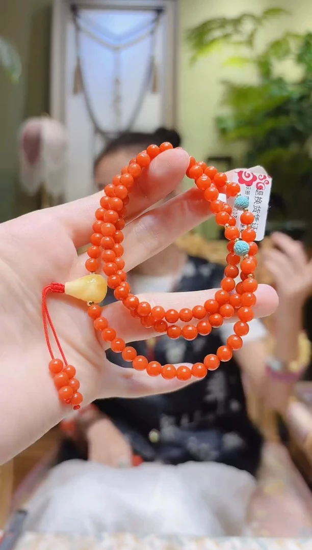 【闪购商品】南红玛瑙手串未镶嵌蜜蜡三通南红项链Y