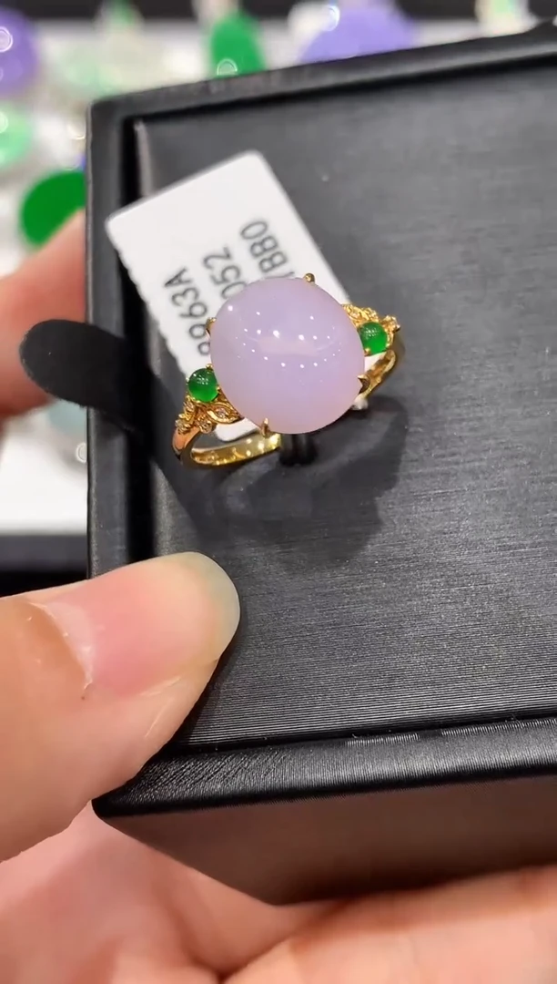 翡翠戒指18K金镶嵌L0052多样性发其一