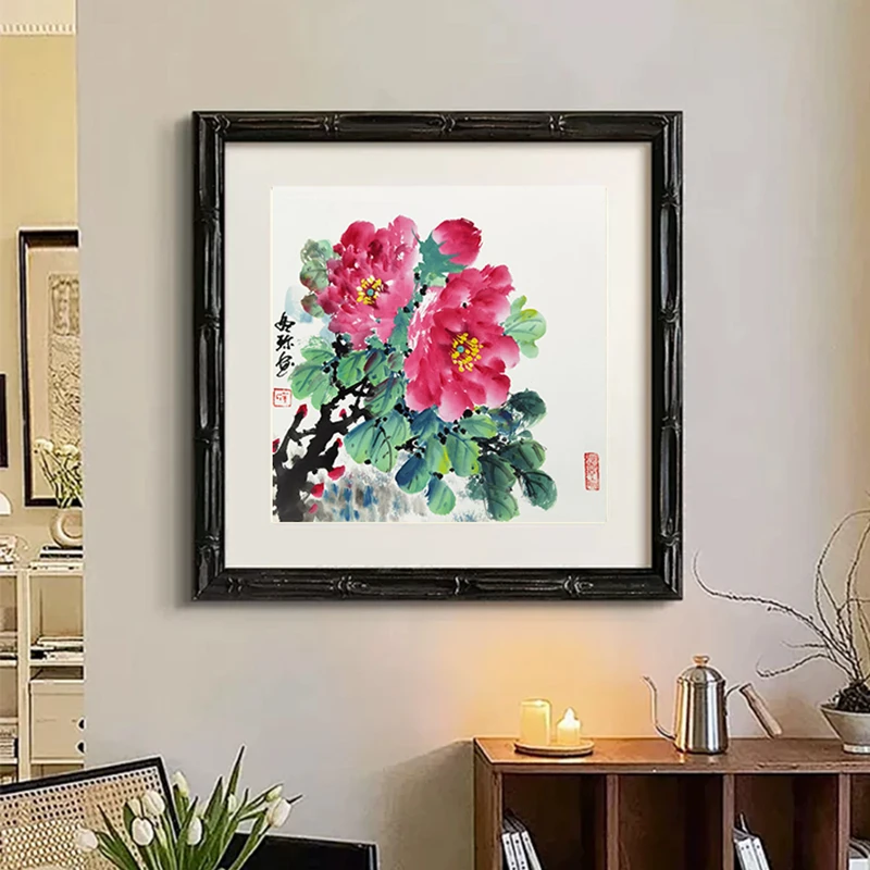 牡丹图国画客厅餐厅卧室挂画送朋友生日礼物装饰画花开富贵水墨画