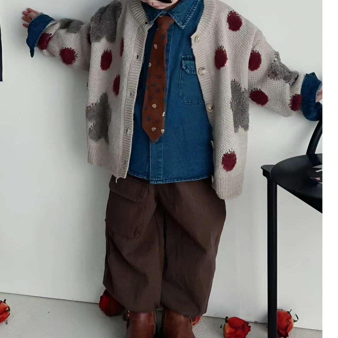 儿童复古加厚时尚童装秋季慵懒风长袖百搭宽松