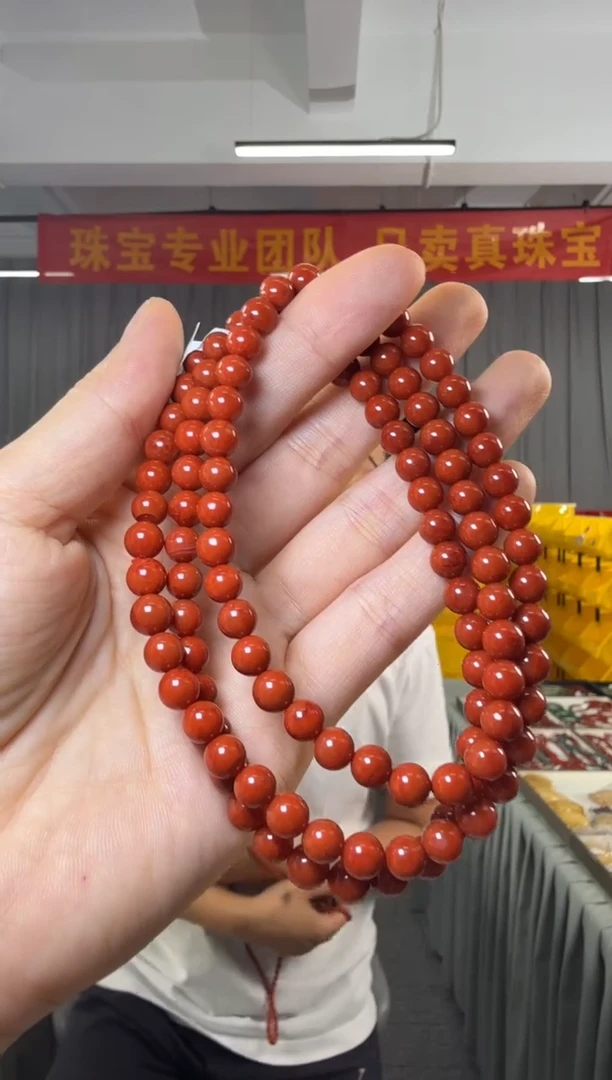 未镶嵌手串南红玛瑙南红圆珠多圈6-7mm