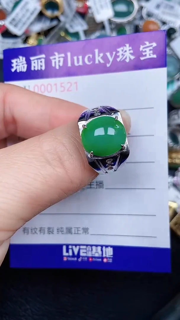 颈饰银S925镶嵌翡翠1521