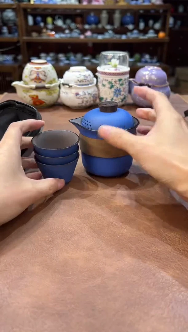 真的很便宜超好看会开片的旅行茶具