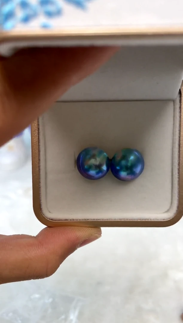 耳饰拼合珍珠（马贝珠）银S925镶嵌15-16