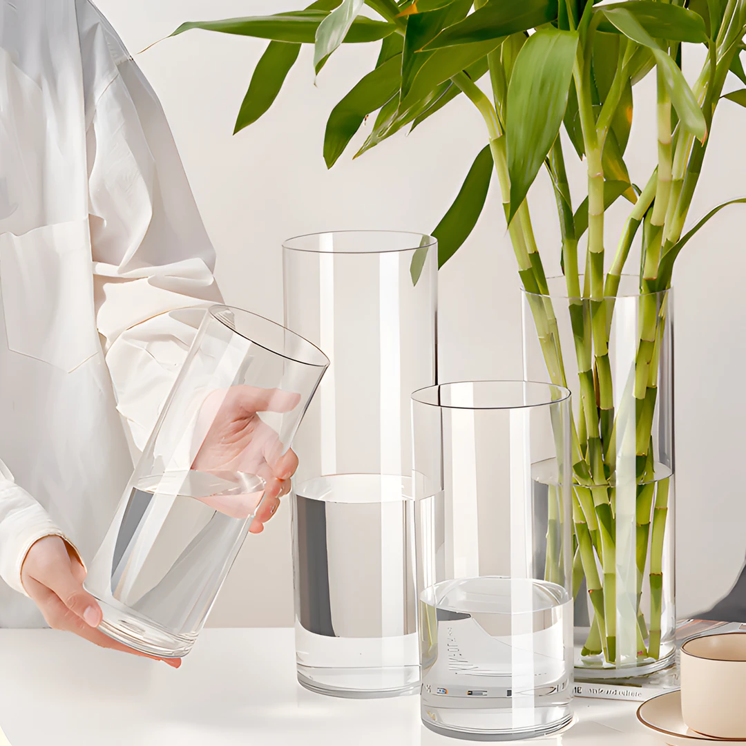 繁星亚克力高透防摔花瓶水养插花器富贵竹百合轻奢装饰客厅高级感