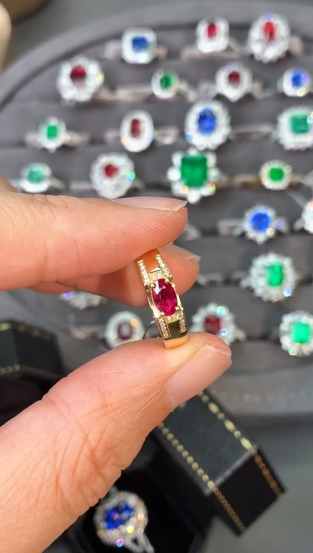 18K金镶嵌戒指红宝石【闪购】0.62ct/七天鉴赏/无烧