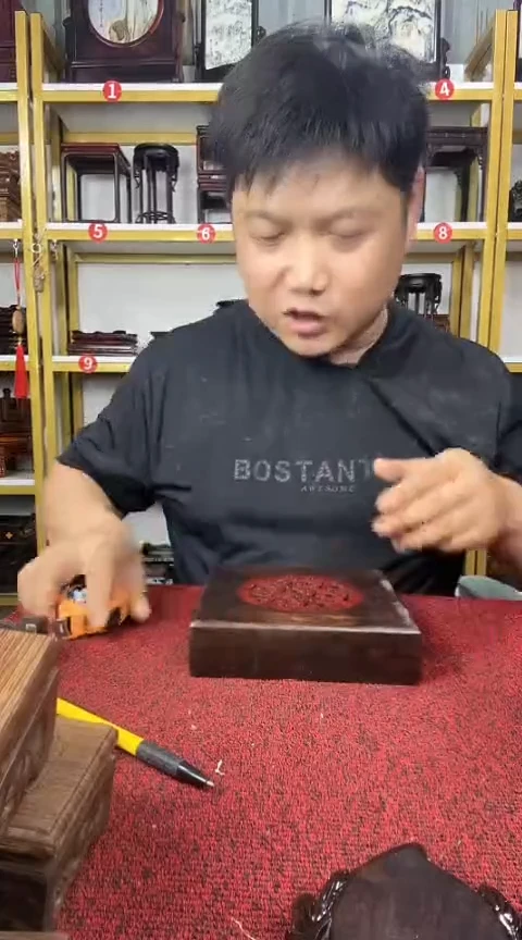 木非洲黑檀木正方底座16CM