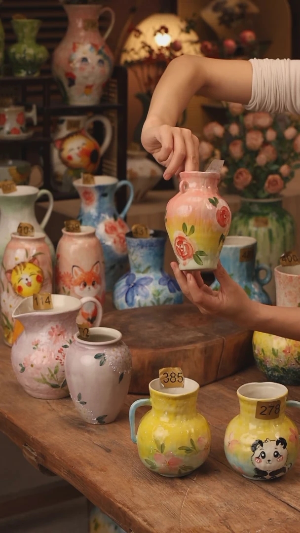 陶瓷景德镇设计师手作花器摆件侘寂风107