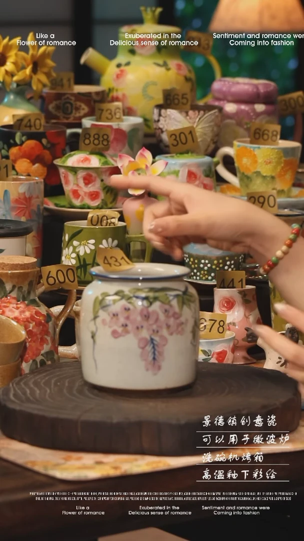 陶瓷景德镇高温釉下彩手工手绘款式