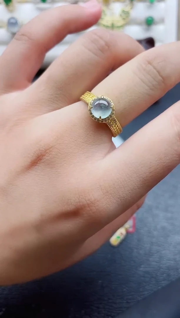 银S925镶嵌戒指翡翠1