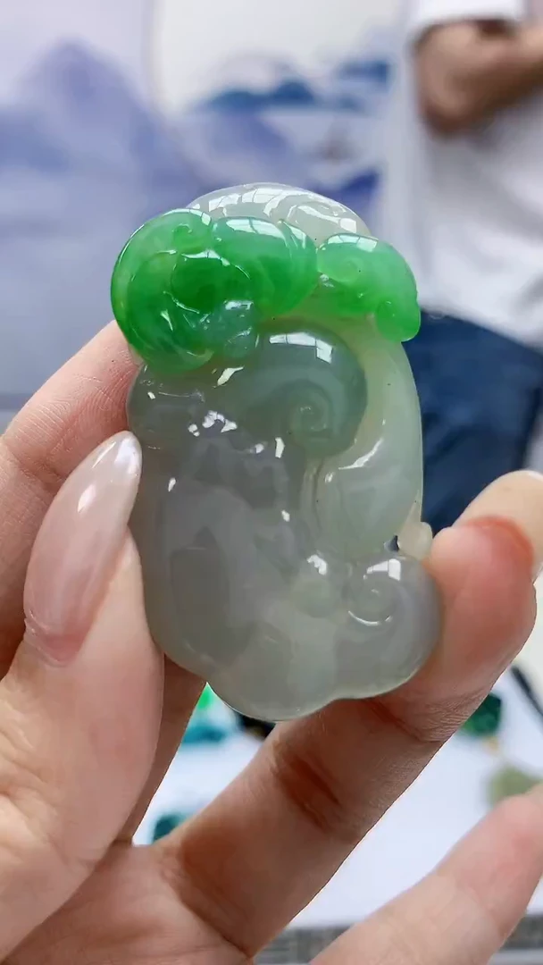 未镶嵌定制翡翠4868xx-毛货挂件47