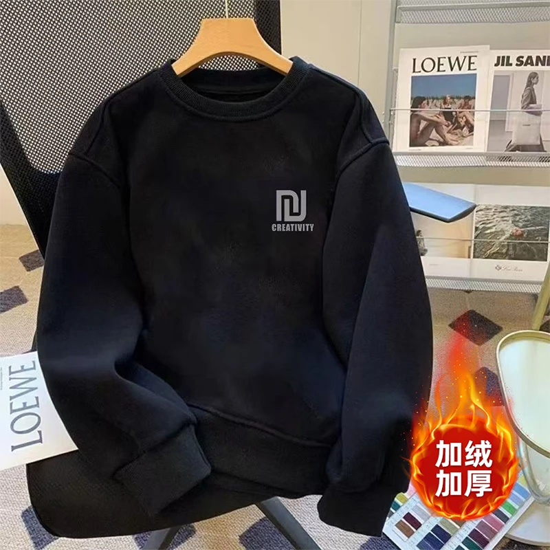 TUCANO/啄木鳥印花套头加厚韩版长袖耐磨格子保暖圆领宽松型卫衣