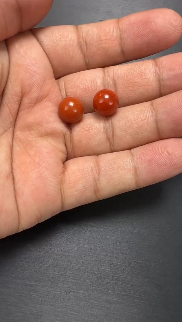 未镶嵌单珠南红玛瑙11mm柿子红单珠