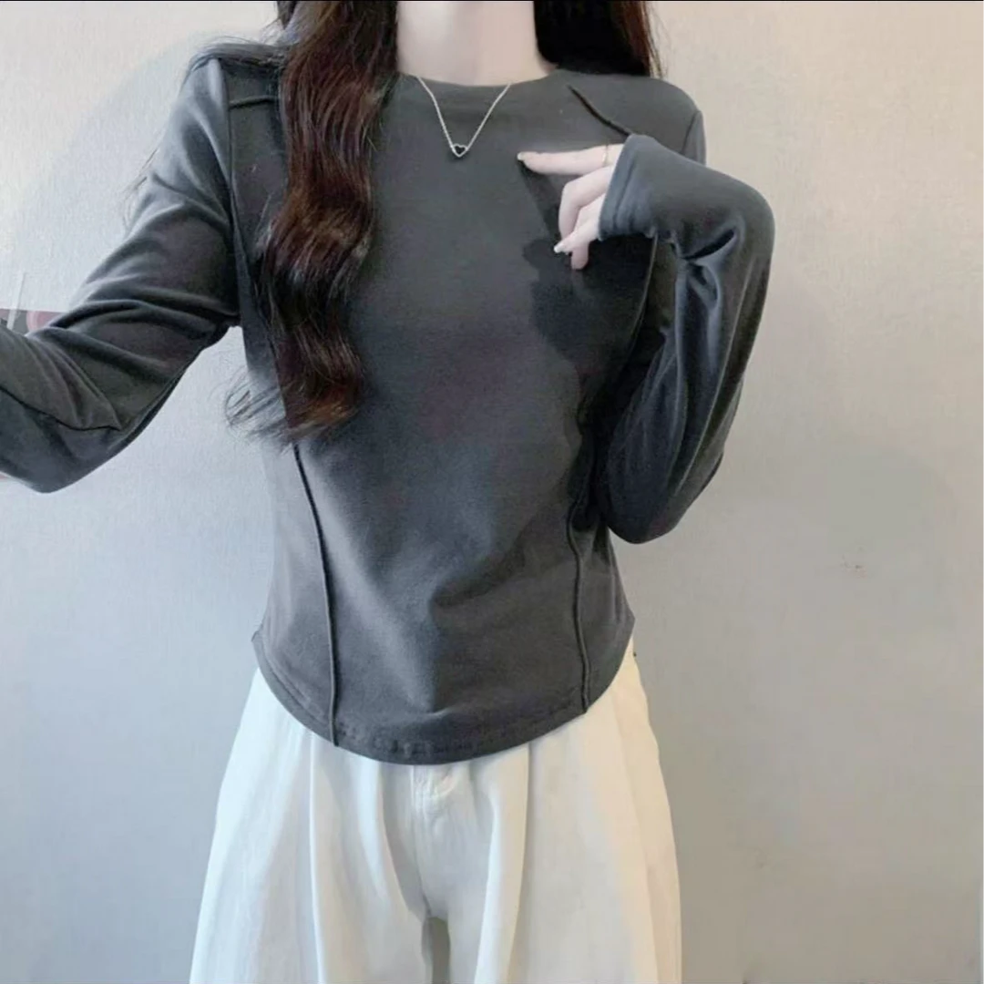 7782-（60支）鱼骨打底衫（灰色）