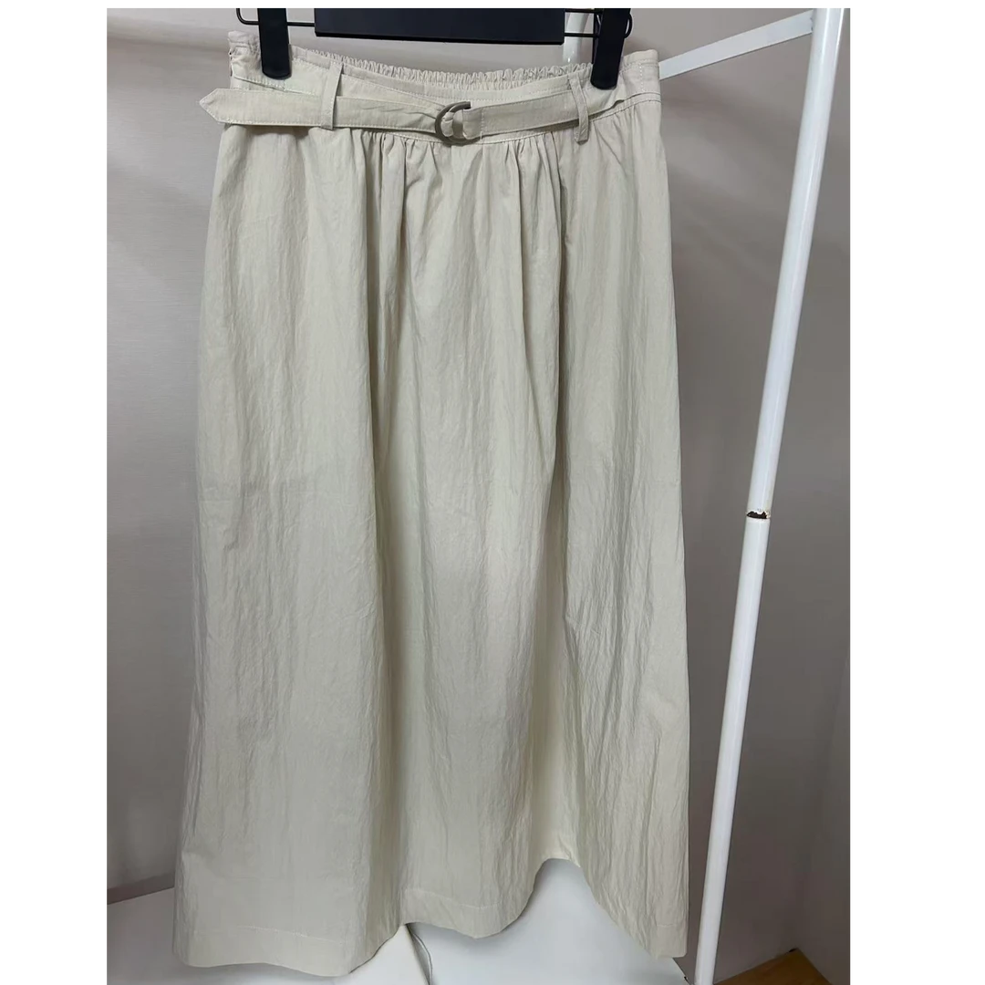 冰糖露露子2025夏季新款韩系高腰显瘦A字大摆裙半身裙女