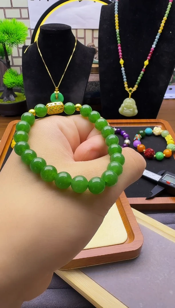 手链14K金镶嵌和田玉S93