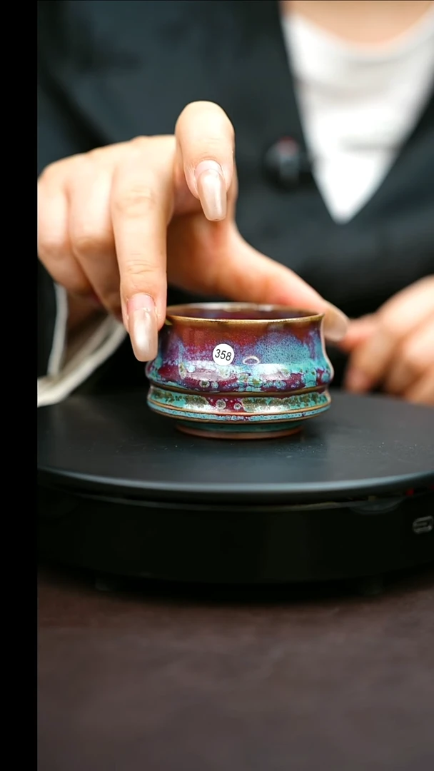 358#原矿钧瓷炉钧釉马蹄杯