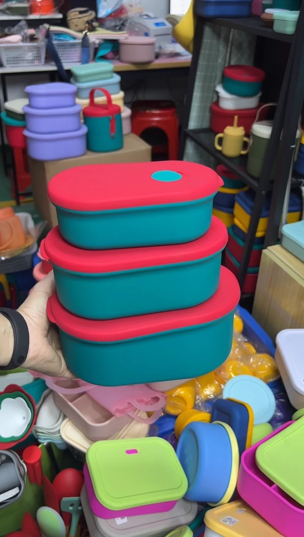 硅胶RF-3件套-绿底红盖-椭圆排气盒