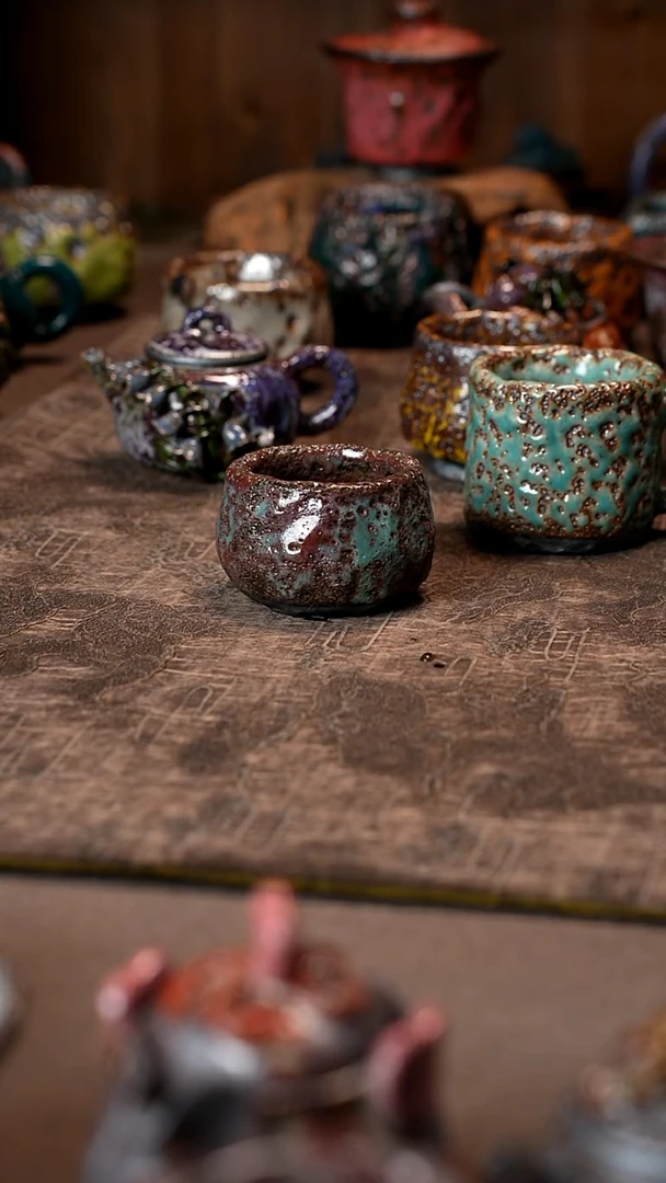 雾**壶景德镇柴烧志野杯