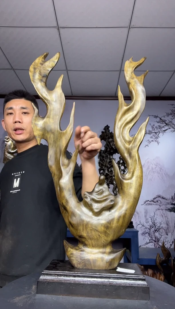 金丝楠木雕款孝****栏金丝楠木工艺品摆件