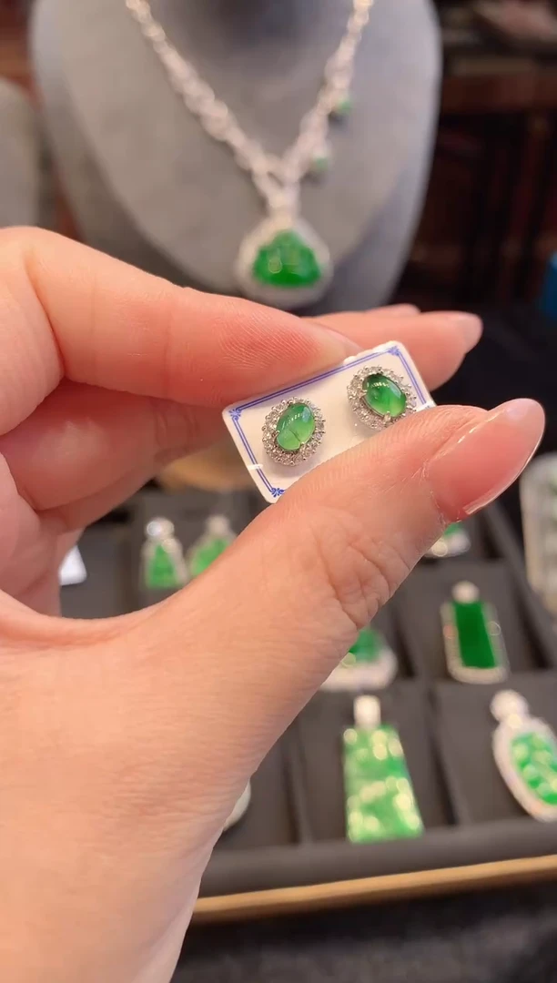 翡翠未镶嵌耳饰2483//多样性发/1件