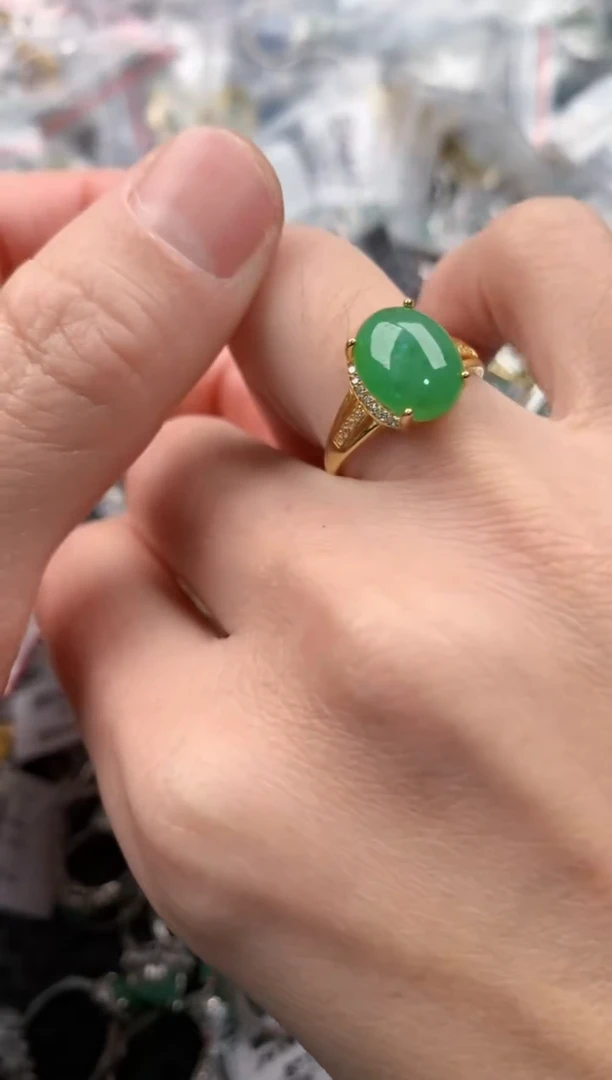 银S925镶嵌戒指翡翠1                         9