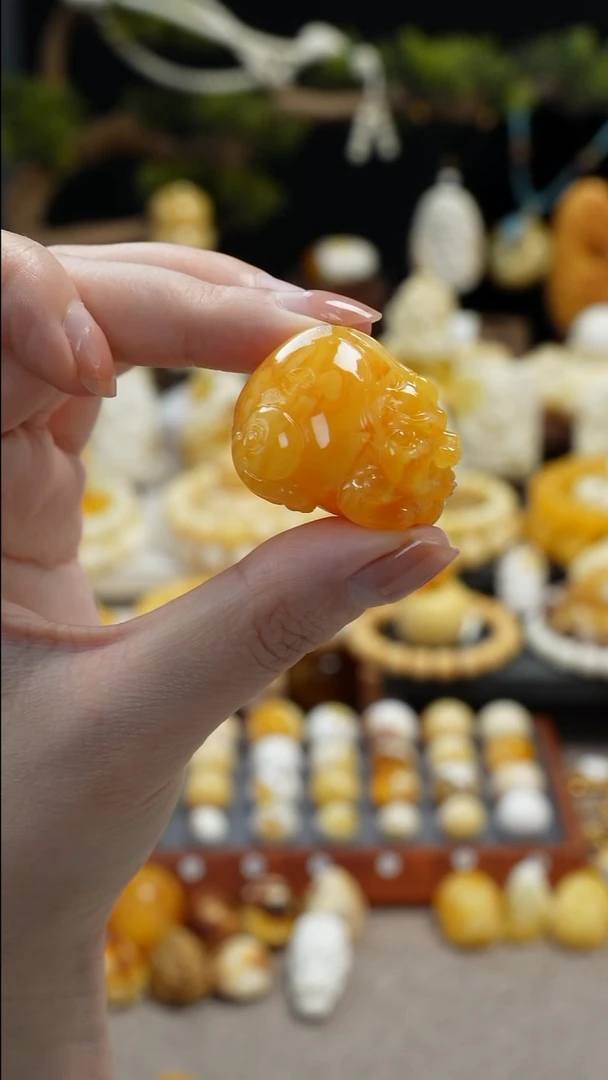 手链琥珀未镶嵌天然琥珀蜜蜡雕刻件