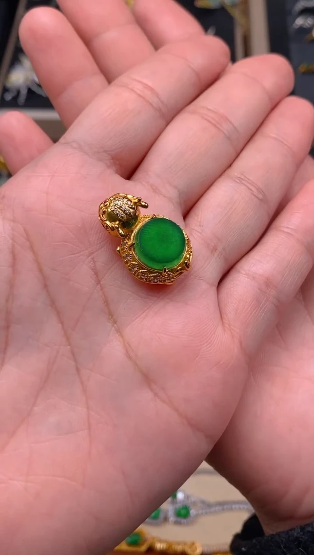 【闪购商品】翡翠颈饰银S925镶嵌无事牌