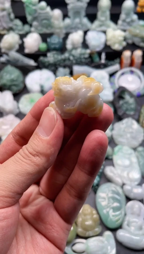 颈饰未镶嵌翡翠46  天然翡翠a货  貔貅