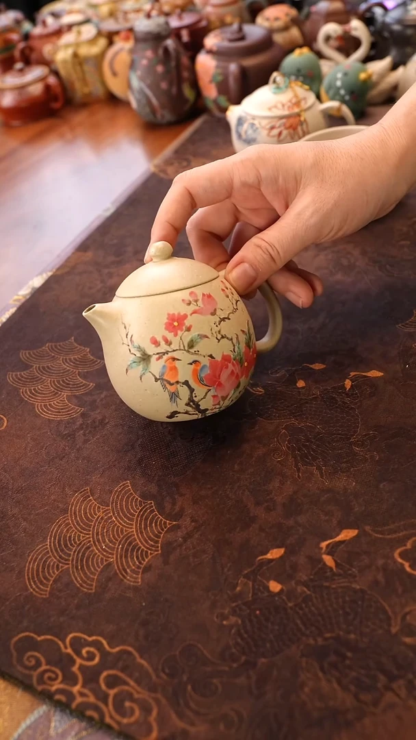 茶壶紫砂花鸟龙蛋