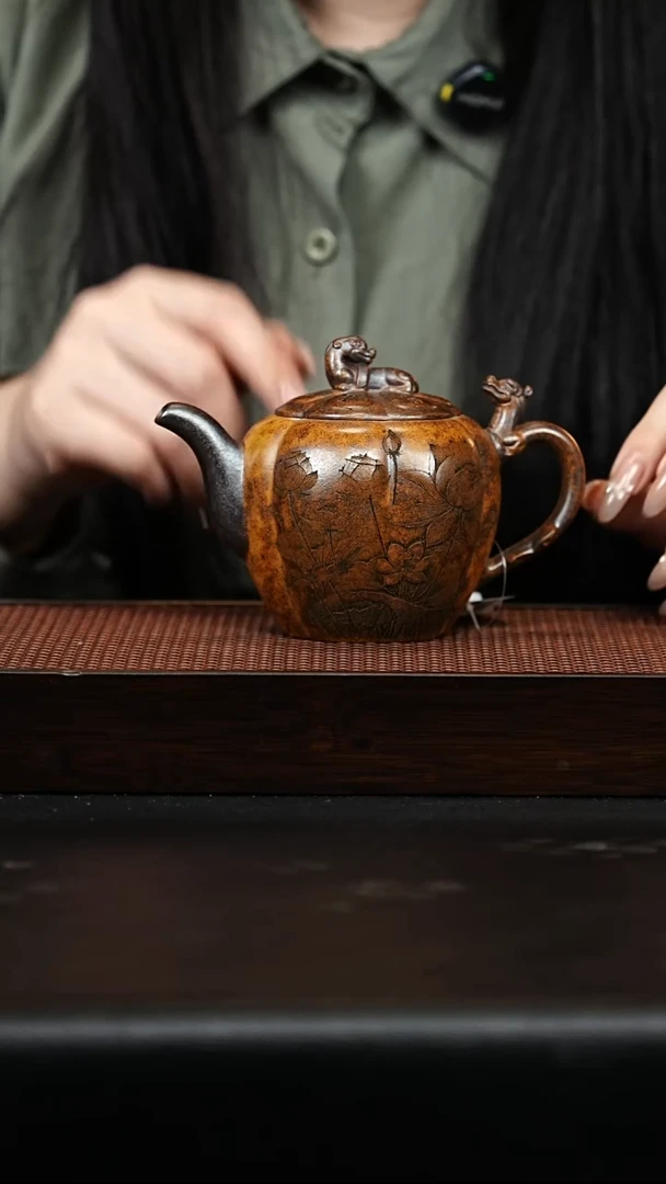 茶壶紫砂筋纹南瓜