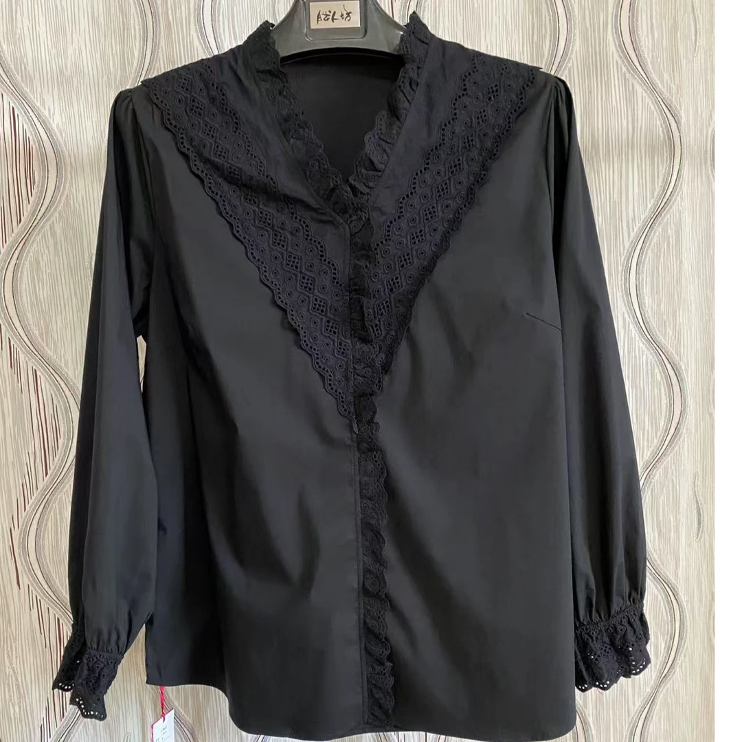 春款/胖人坊新款大码法式勾花小衫4667  衣长75  124