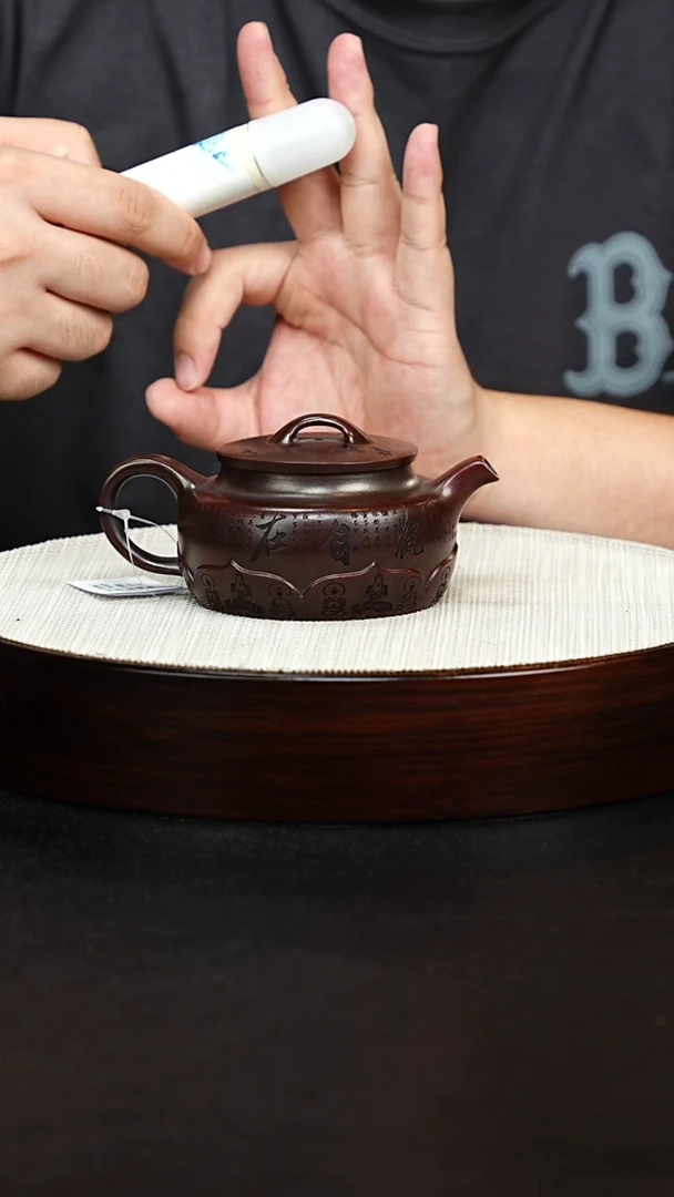 茶壶紫砂佛莲 石红
