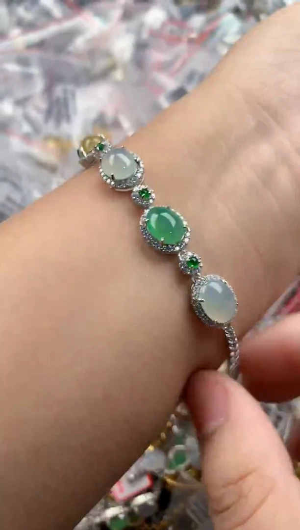 银S925镶嵌戒指翡翠222   9