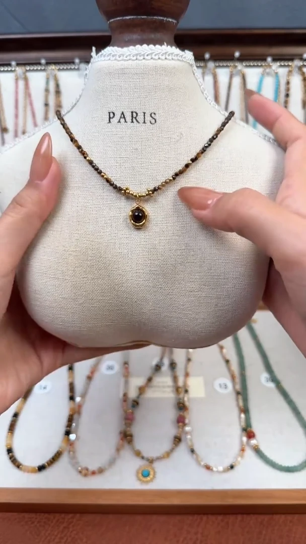 项链钛钢石英质玉小Q