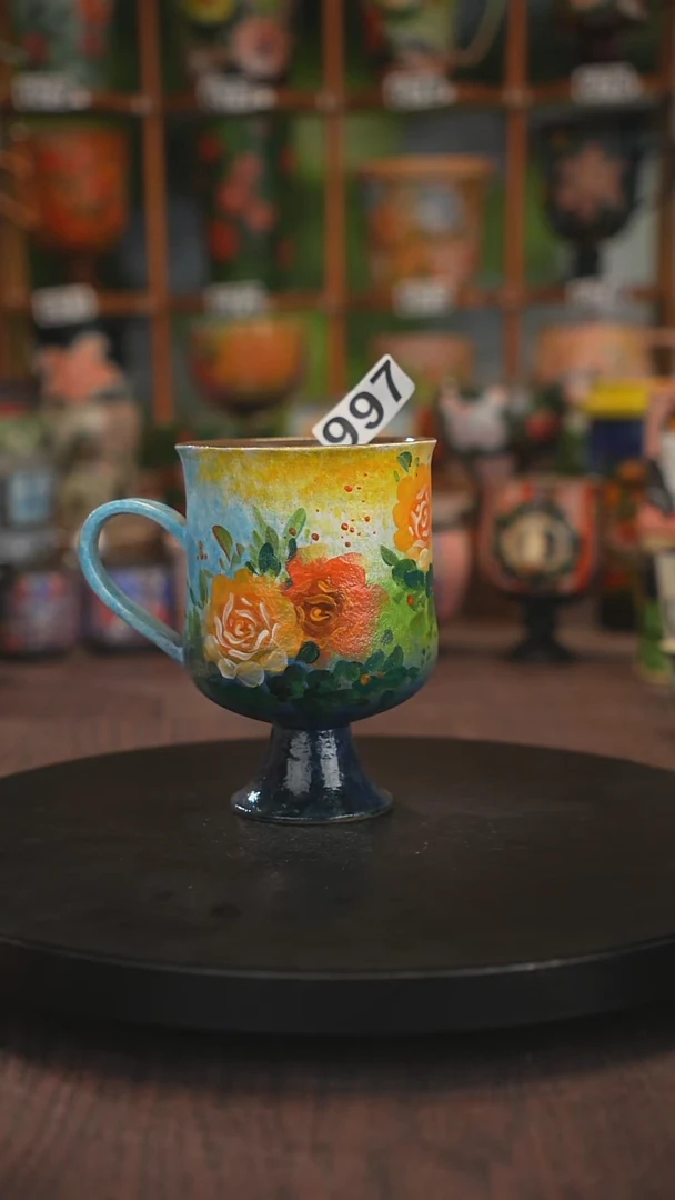 紫砂油画手绘釉下彩997