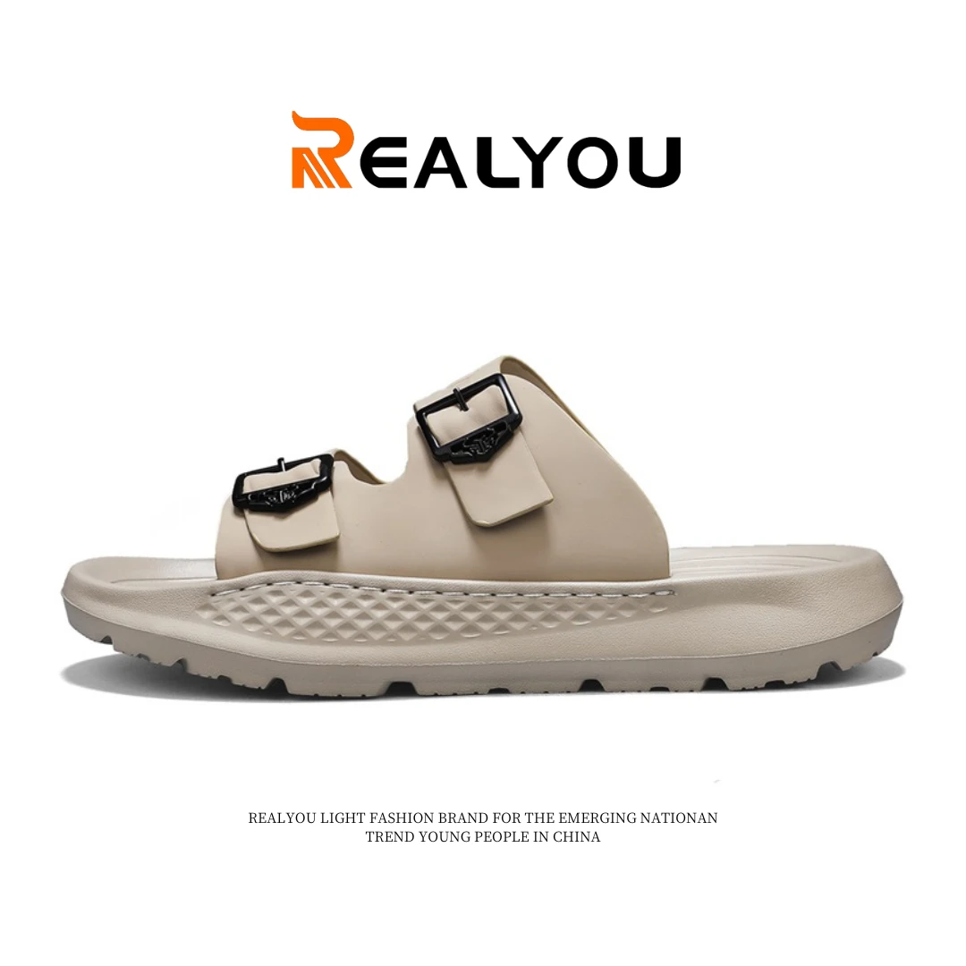 REALYOU/雷友夏季新款男士高端厚底增高男士拖鞋外穿涉水沙滩鞋
