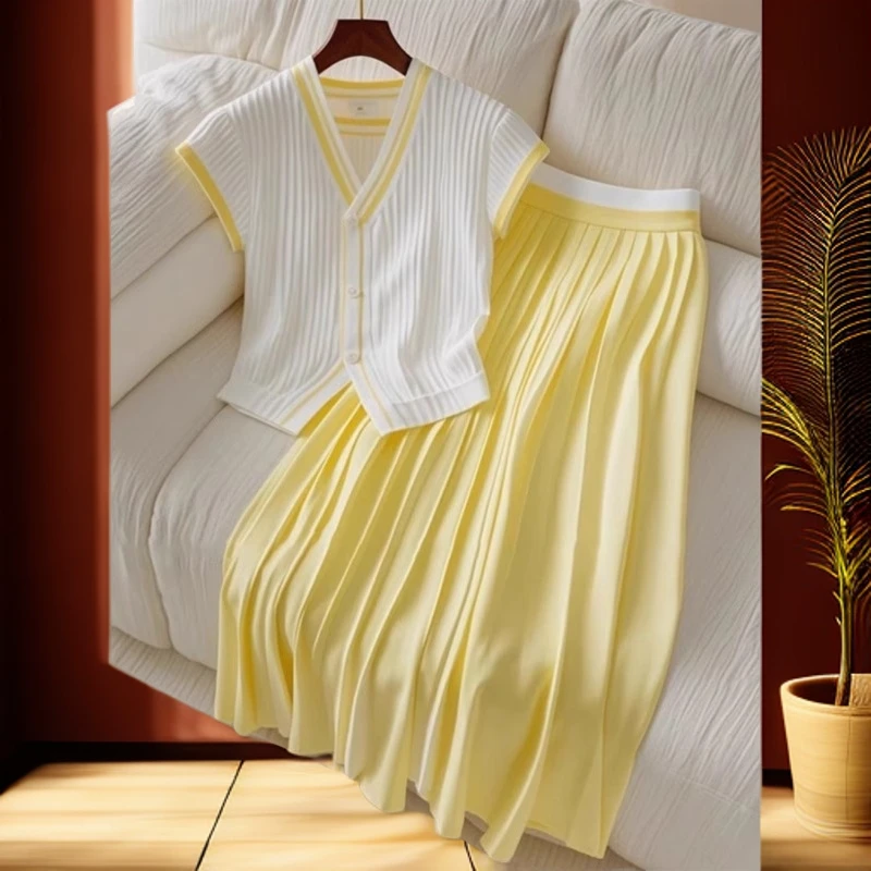 盐系轻熟风气质穿搭小个子梨形身材显瘦遮肉两件套夏装搭配一整套