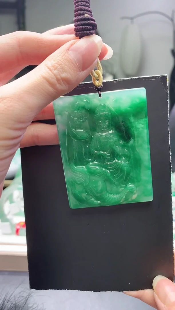 未镶嵌山水牌石英质玉山水牌