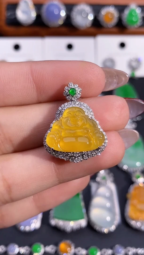 【闪购商品】翡翠颈饰18K金镶嵌吊坠
