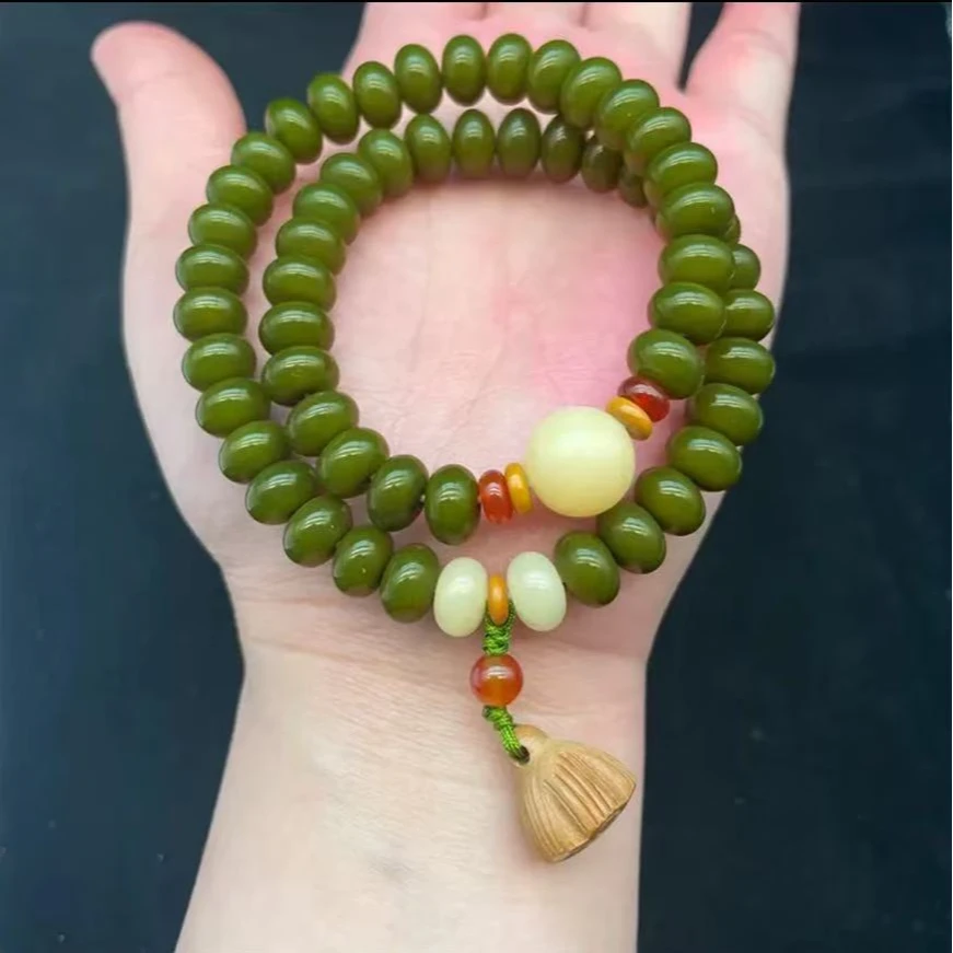 绿菩提根双圈算盘珠手持莲蓬款