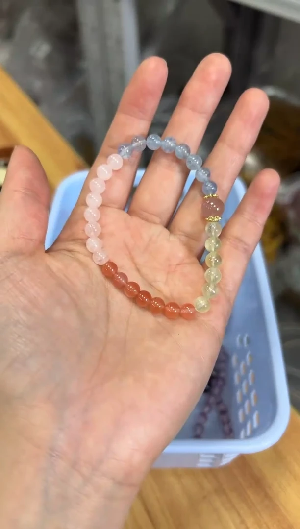 未镶嵌颈饰水晶冰透体多宝水晶手链[1393]