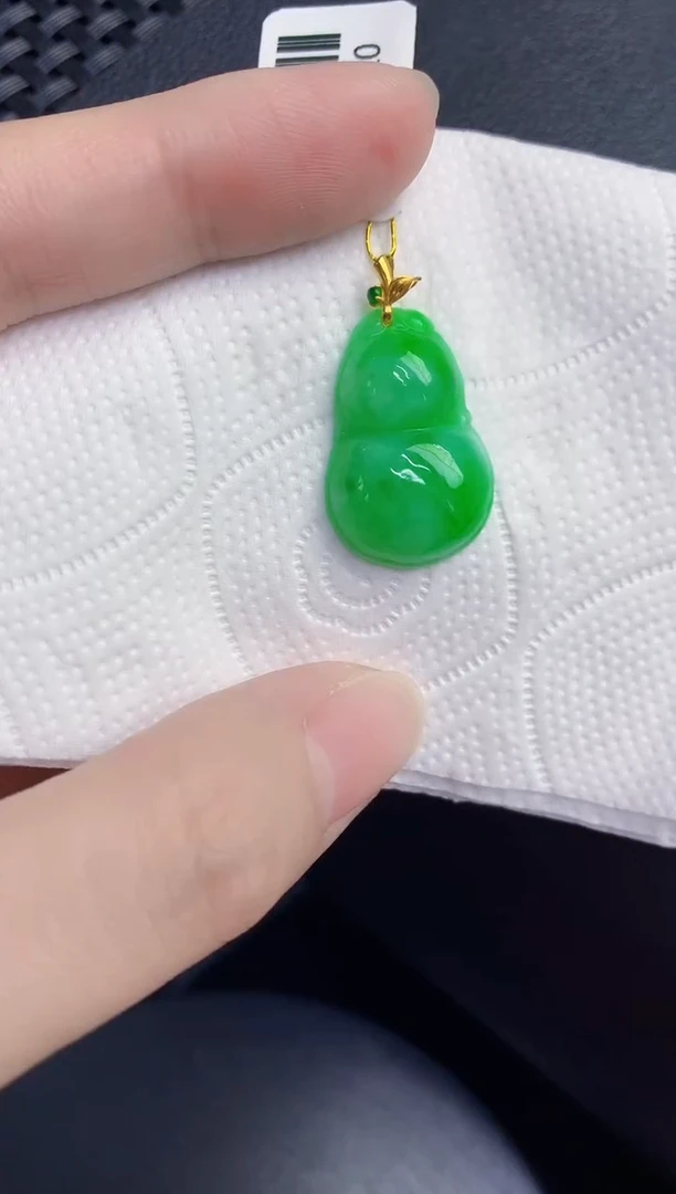 颈饰18K金镶嵌翡翠天然翡翠缅甸A货