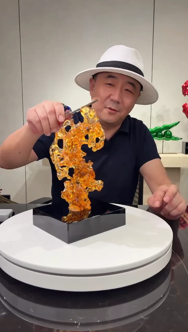 摆件金色太湖石摆件+黑色底座