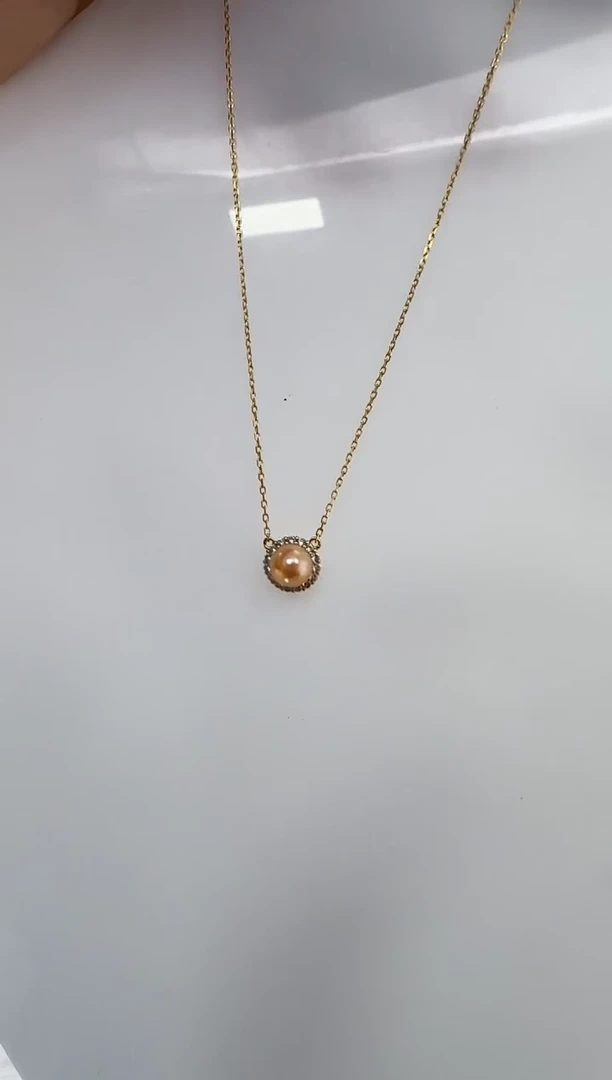 【闪购商品】海水珍珠DA银S925镶嵌c1346 羽皇金套链7